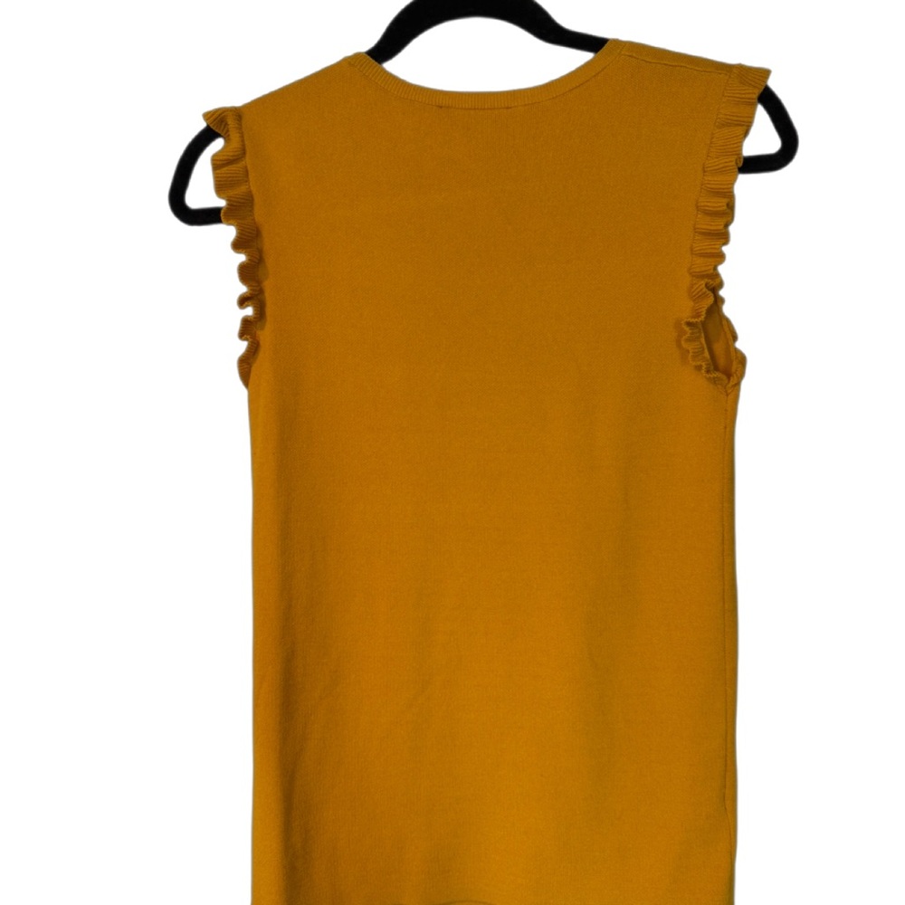 Ann Taylor Gold Ruffle Sweater Shell - Picture 3 of 4